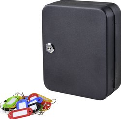 Sygonix Skrzynka na klucze z zamkiem, 20 klucze, czarna Szafka na klucze Sygonix  SY-4737740 Ilośc haków 20