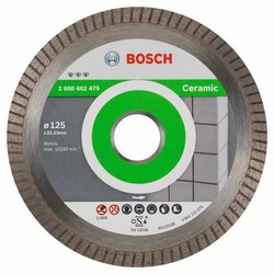 Diamentowa tarcza tnąca Best for Ceramic Extraclean Turbo, 125 x 22,23 x 1,4 x 7 mm Bosch Accessories 2608602479  Tarcza tnąca diamentowa Średnica 125 mm   1 szt.