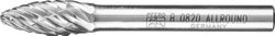 Frez z węglika wolframu w kształcie płomienia, trzpień 8x20 mm ø 6 mm Nacięcie ALLROUND do wszechstronnego zastosowania Frez PFERD B 0820/6 ALLROUND 21001015, 8 mm x 60 mm , 1 szt.