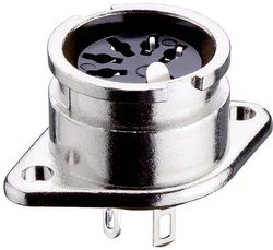 Złącze męskie okrągłe DIN 0107 03 Lumberg 0107 03 złącze żeńskie z kołnierzem, wyjście proste Ilość styków: 3  srebrny 1 szt.