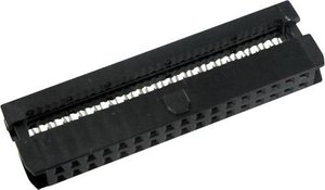 TRU COMPONENTS 1589694 Złącze żeńskie z reduktorem naprężeń kablowych Siatka: 2 mm Ilośc pinów: 30 Ilość rzędów: 2 1 szt.
