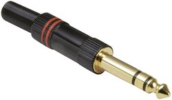 Złącze męskie jack 6,35 mm TRU COMPONENTS TC-2502112, złocony, złącze męskie proste, 1 szt.