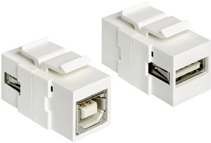 Przejściówka, adapter USB Delock 1982627 1982627, [1x złącze żeńskie USB-A 2.0 - 1x złącze żeńskie USB-B 2.0]