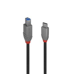 Kabel USB LINDY 36666, USB 3.2 Gen1 (USB 3.0), Złącze męskie USB-C®, Złącze męskie USB-B, 1.00 m