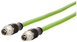 Kabel M12 Industrial Ethernet, kodowanie X, 1,0 m, złącze proste M12 - złącze proste M12, PUR Kabel LAN Metz Connect 142M2X11010, 1 szt., M12, CAT 6a, S/FTP, 1.00 m, zielony