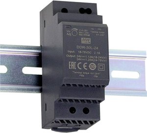 Przetwornica DC/DC MeanWell serii DDR-30 do napięcia wejściowego DIN Rail Single Output: Moc 4:1: 30W Przetwornik DC/DC na szynę DIN Mean Well DDR-30L-5 DDR-30L-5  5 V/DC 6 A 30 W Ilość wyjść:1 x