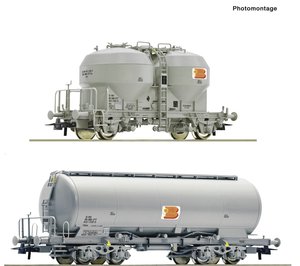 Wagon silos Roco 77038 SBB H0 zestaw 2 wagonów silosowych