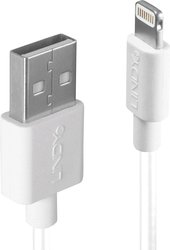 Kabel USB LINDY LINDY 2m USB an Lightning Kabel weiss, USB 2.0, Złącze męskie USB-A, Złącze męskie Lightning, 2.00 m