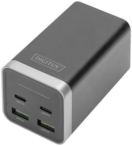 Digitus 4-Port GaN Ładowarka USB 65 W dom, gniazdo Maksymalne natężenie wyjściowe 3000 mA Ilość wyjść: 4 x USB-A, USB-C