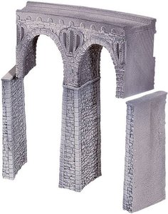 Wiadukt kamienia ciosanego, NOCH 58664, łukowy, skala H0, 71 mm x 251 mm