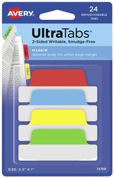 Paski samoprzylepne Zapisywalne zakładki UltraTabs, mały format Znaczniki paskowe Avery-Zweckform 74768 74768, 24 szt.