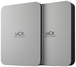 LaCie MOBILE DRIVE V2 Moon 4 TB 2,5&quot, Przenośny zewnętrzny dysk twardy Mac i PC Moon Silver Zawiera 3-letnią usługę Rescue Data Recovery Services w celu odzyskania danych LaCie Mobile Drive 4000 GB  Zewnętrzny dysk twardy 6,35 cm (2,5'') USB-C® USB 3.