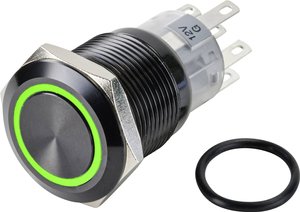 Przycisk TRU COMPONENTS LAS1-AGQ-22E/G/12V/A TC-9428180, 19 mm, 250 V/AC, 3 A, 1 szt.