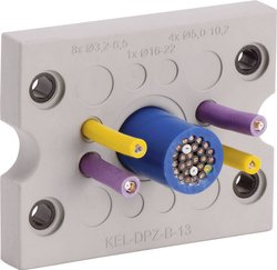 PŁYTKA Z PRZEPUSTAMI KABLOWYMI KEL-DPZ-B. Icotek, KEL-DPZ-B17, 43796, (D x S) 72.8 mm x 58 mm, szary, 1 szt.