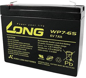 Akumulator ołowiowy Long WP7-6S WP7-6S, AGM, 6 V, 7 Ah