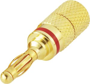 Wtyk lamelowy Złącze męskie proste Średnica pinu: 4 mm czerwony BKL Electronic 0103029 1 szt.