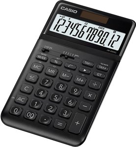 Casio JW-200SC-BK  Kalkulator stołowy czarny Wyświetlacz: 12 energią słoneczną, bateryjne (S x W x G) 109 x 11 x 184 mm