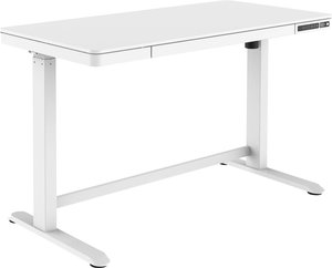 Stół z elektryczną regulacją wysokości 120x60x12cm obciążenie górne 50kg, porty USB do ładowania, biały Biurko do pracy na stojąco i siedząco Digitus DA-90406  biały