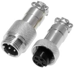 Złącze męskie okrągłe 453549, styki:5, 60 V/AC, 2 A, 1 zest.