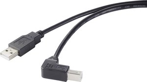 Kabel połączeniowy Renkforce USB 2.0 [1x wtyk USB 2.0 A - 1x wtyk USB 2.0 B], 0,50 m, czarny Kabel USB Renkforce, USB 2.0, Złącze męskie USB-A, Złącze męskie USB-B, 0.5 m
