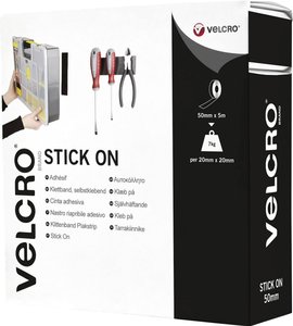 Taśma rzepowa do przyklejenia element z pętelkami i haczykami, wysoka wytrzymałość (D x S) 5000 mm x 50 mm czarny VELCRO® VEL-EC60243 5 m