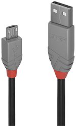 Kabel USB LINDY, USB 2.0, Złącze męskie USB-A, Złącze męskie USB Micro-B, 1.00 m