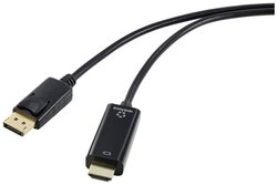 Renkforce DisplayPort / HDMI Przejściówka Złącze DisplayPort, Wtyczka HDMI-A 3.00 m czarny  RF-5179190 Kabel DisplayPort