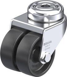 Kółko podwójne, Blickle LMDA-POA 50G, łożyska kulkowe, poliamid, średnica 50 mm