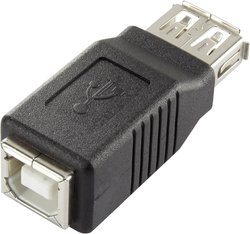 Przejściówka, adapter USB 2.0 Renkforce RF-4080801 rf-usba-05, [1x złącze żeńskie USB-A 2.0 - 1x złącze żeńskie USB-B 2.0]