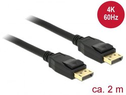 Kabel Delock DisplayPort 1.2 ze złączem męskim - złącze męskie DisplayPort, złącze męskie 4K 2 m. Kabel DisplayPort Delock DELOCK Kabel DisplayPort 1.2 Stecker 2 m 83806, pozłacane styki, 2.00 m