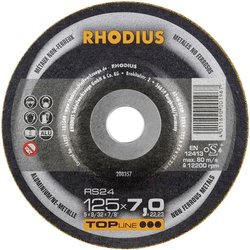 Rhodius 200357 RS24 Tarcza tnąca wygięta Średnica 125 mm Średnica otworu 22.23 mm metal nieżelazny 1 szt.