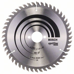 Tarcza tnąca z węglików spiekanych Bosch Accessories Optiline 190 x 30 x 2.6 mm 1 szt.