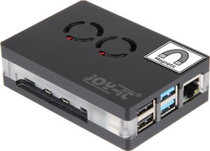 Joy-it Raspberry Pi® 4 B z podwójnym wentylatorem Obudowa SBC Joy-it RB-CaseP4+03 przeźroczysty
