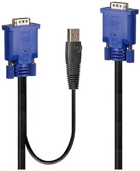 Przejściówka, adapter KVM LINDY 32185, [1x VGA - 1x VGA, USB-A], 1.00 m