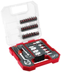 Einhell L-CASE 37 szt. Zestaw bitów i grzechotek, bity 25 mm, grzechotka, uchwyt do szybkiej wymiany bitów, klucz nasadowy, adapter ze skrzynką do przechowywania Zestaw nasadek trzpieniowych Einhell 109022 1/4''