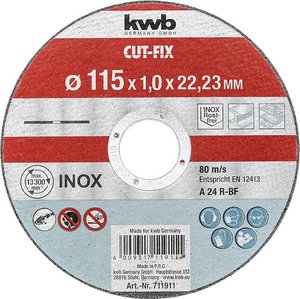 Tarcze tnące CUT-FIX® bardzo cienkie, do obróbki metalu, Ø 115 mm Tarcza tnąca prosta kwb  711911 115 mm 1 szt.