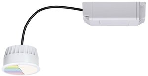 Moduł LED oprawa wpuszczana Smart Home Zigbee RGBW Moneta okrągła 50mm Moneta 5,2W 400lm 230V RGBW Satyna Lampa łazienkowa LED do wbudowania Paulmann LED Coin ZigBee RGBW 93075  LED  satin 400 lm