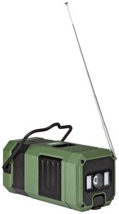 Radio outdoorowe Imperial DABMAN OR 3 DAB+, UKW, FM korba ręczna, panel słoneczny, ochrona przeciwbryzgowa, wstrząsoodporny, latarka kieszonkowa zielony, czarny