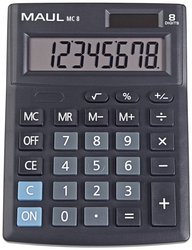 Maul MC 8  Kalkulator stołowy czarny Wyświetlacz: 8 bateryjne, energią słoneczną