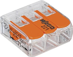 WAGO 221-413-50 Złącze zaciskowe 221, PIN: 3, 450 V, 32 A, 50 szt.