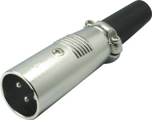 Złącze męskie XLR Kash 55000, CuZn (mosiądz), złącze męskie proste, 1 szt.