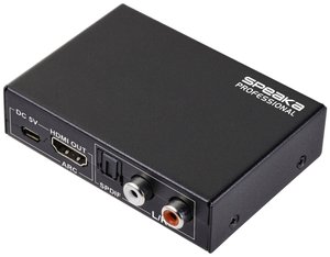 Konwerter HDMI SpeaKa Professional SP-10350936, [1x HDMI - 1x HDMI, S/PDIF, złącze żeńskie RCA/cinch, jack 3,5 mm (audio wyjściowy)]