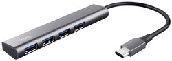 Hub Multiport USB-C® USB 3.2 Gen 2 (USB 3.0) Trust Halyx-4-port 1+4 Porty ciemnoszary