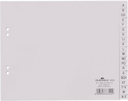 Rejestr Durable 6500 DIN A4 A-Z polipropylen szary 20 zakładek wytłoczone zakładki