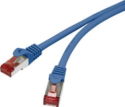 Kabel LAN Renkforce RF-4737384, 1 szt., RJ45, CAT 6, S/FTP, 0.15 m, niebieski