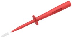 Bardzo cienka stalowa końcówka z zabezpieczeniem przed przeformowaniem i bezpiecznym złączem Ø4mm, 1000V kat.IV, czerwona Końcówka pomiarowa Electro PJP 402-IEC-CatIV-CD1-R 1 szt.