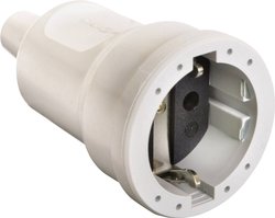 As-Schwabe złącze PCW 16A 250V solidne wykonanie biały Złącze z uziemieniem AS Schwabe 62224