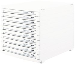 Szafka z szufladami HAN 1510-12 biały DIN A4, DIN B4, DIN C4 Ilość szuflad: 10