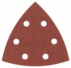 Zestaw arkuszy ściernych do szlifierki delta, 93 mm, 180, 6 otworów, 25-pak Papier ścierny delta Bosch Accessories  2607017109  25 szt.