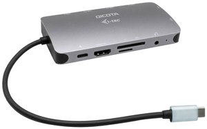 Stacja dokująca USB-C® Dicota Stacja dokująca USB-C® D31955 Odpowiedni dla marki: uniwersalny  zasilanie USB-C®, zintegrowany czytnik kart